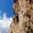 7º largo majestuoso - Merli escalando el séptimo largo de la vía Espacio Libre &#65279;6c/A2 310m.