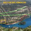 Acceso sector del embalse - Tomar el desvo a la derecha, justo antes de entrar en el puente, y seguir por la orilla del pantano hasta el final. 