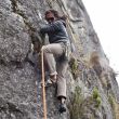 Inicio de la vía - Daniel Bagre iniciando un 6c en el Sector Toreadora del Cajas