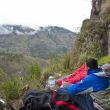 Buenos días Paute - Vivac en a los pies del sector Tranquiqui. Desqués de una dura noche de lluvia y piedra... un café y a la roca