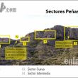 Croquis sectores Peñas de Marín SE - Reseña de los sectores sureste de Peñas de Marín